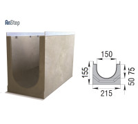 Бетонный лоток ЛВК М Light 150 № 0