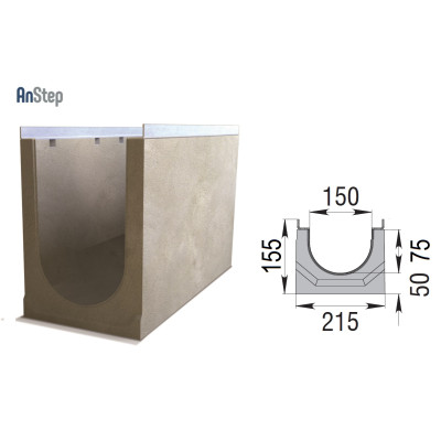 Бетонный лоток ЛВК М Light 150 № 0