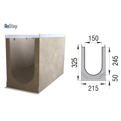 Бетонный лоток ЛВК М Light 150 № 19/0