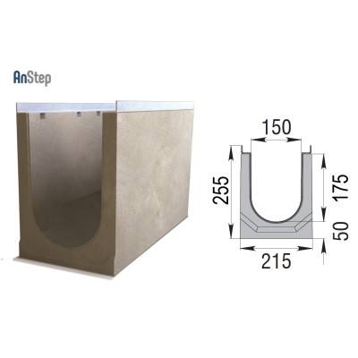 Бетонный лоток ЛВК М Light 150 № 5/0