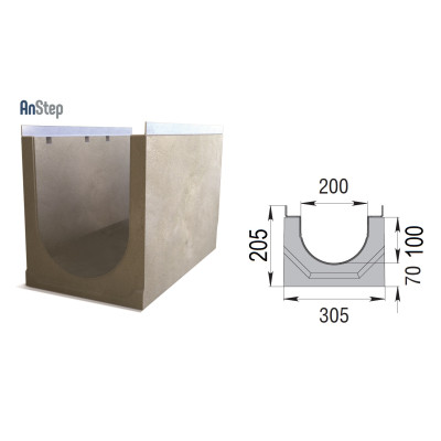 Лоток бетонный ЛВК М Light 200 № 0